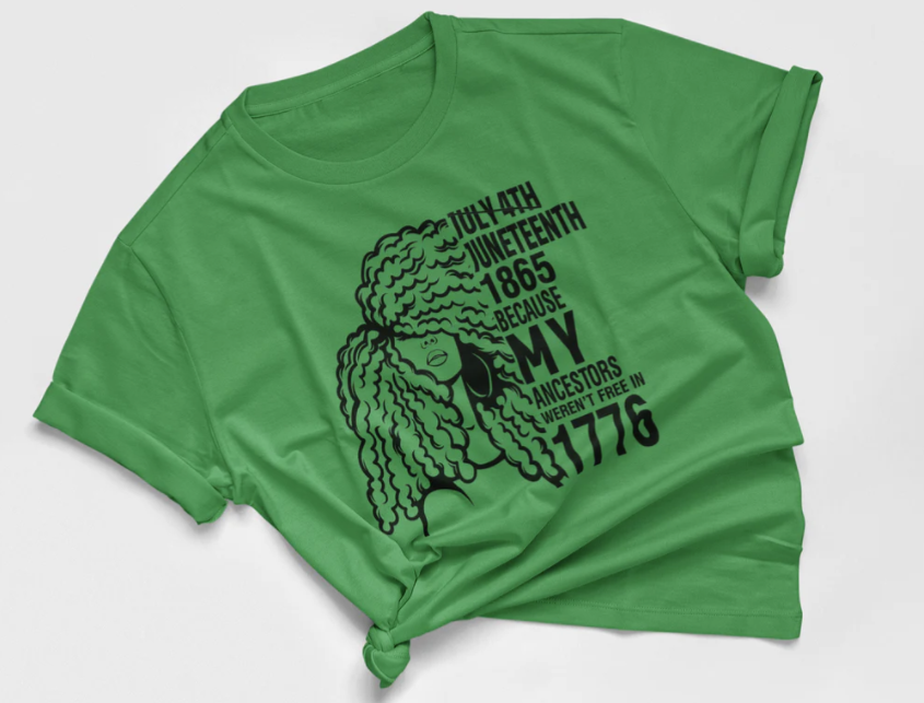 Juneteenth 1865 Tee – “My Ancestors Weren’t Free in 1776” – Bold Black History Shirt