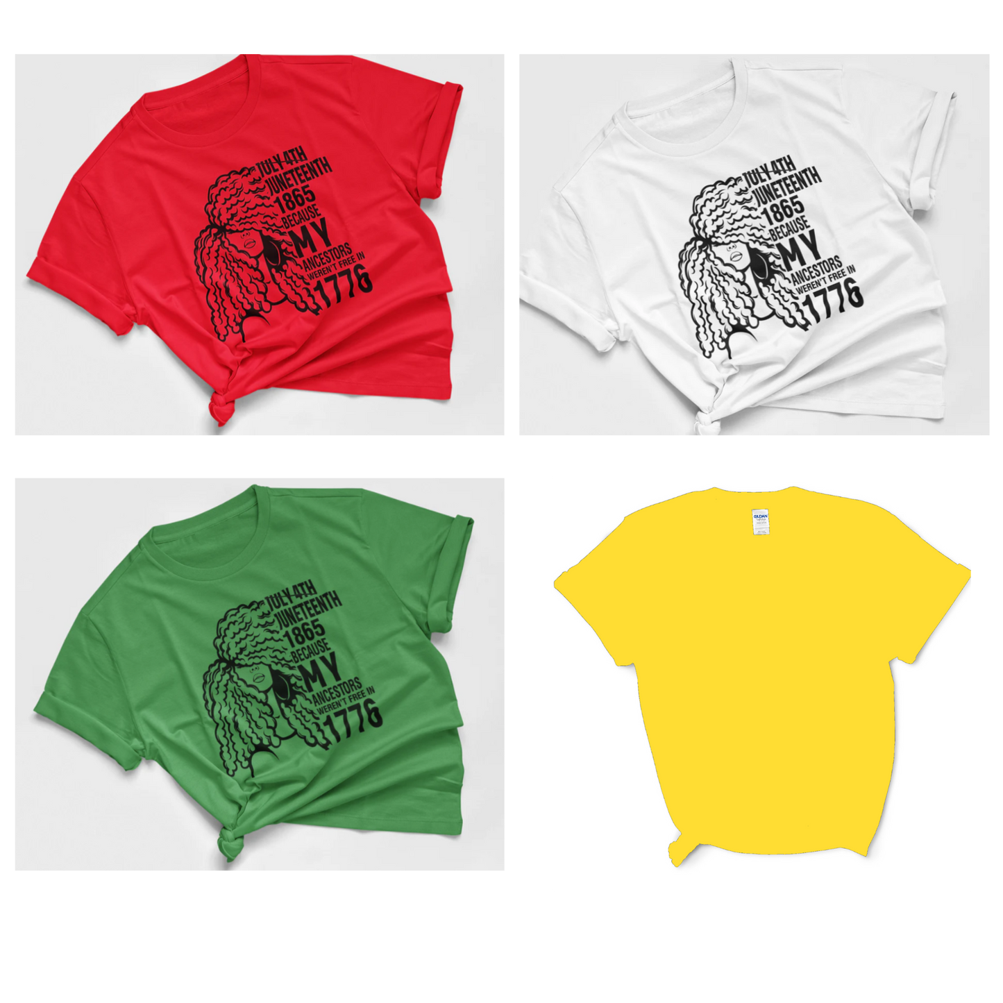 Juneteenth 1865 Tee – “My Ancestors Weren’t Free in 1776” – Bold Black History Shirt