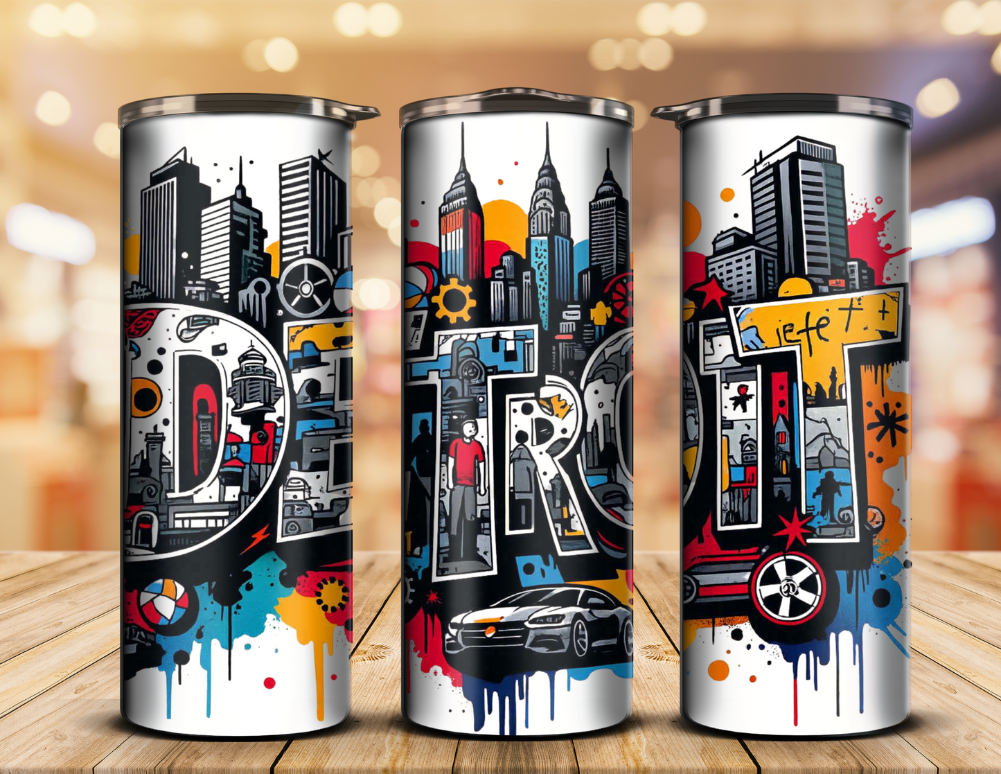 Detroit Graffiti Skyline