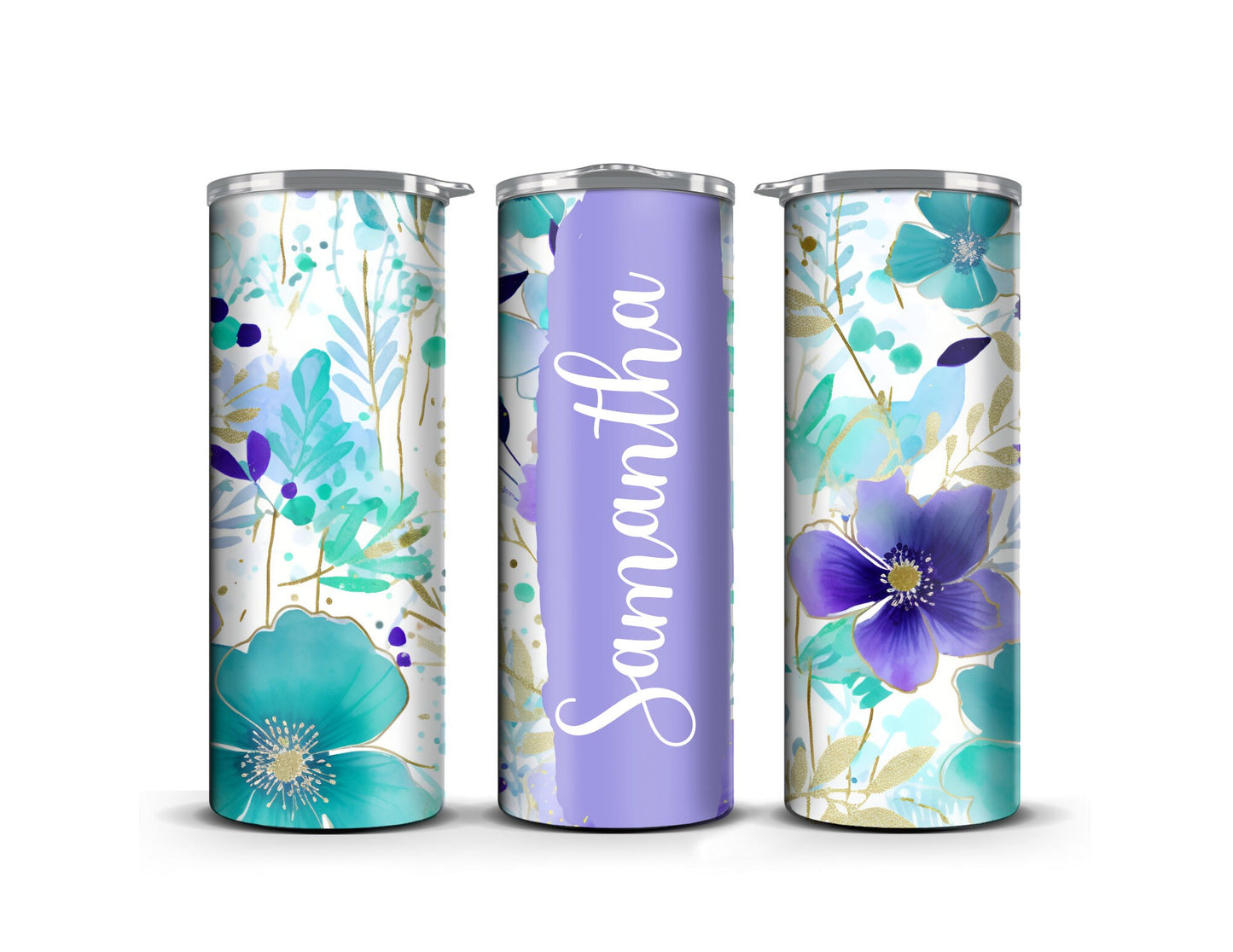 Personalized 20oz Floral Tumbler with Custom Name - Elegant Drinkware for Weddings, Birthdays, and Gifts