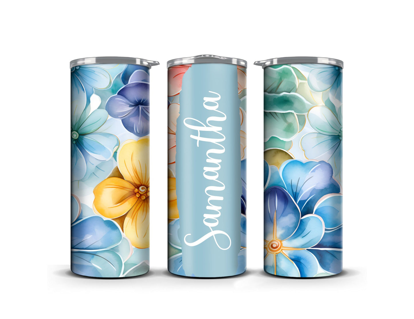 Personalized 20oz Floral Tumbler with Custom Name - Elegant Drinkware for Weddings, Birthdays, and Gifts