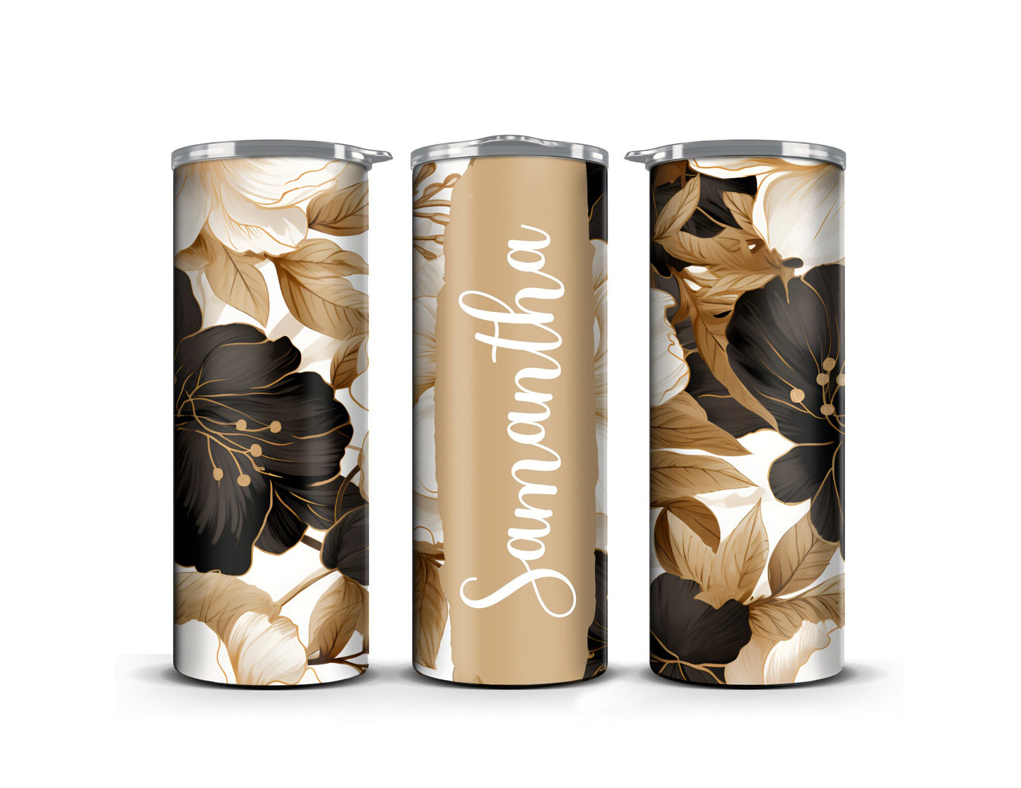 Personalized 20oz Floral Tumbler with Custom Name - Elegant Drinkware for Weddings, Birthdays, and Gifts