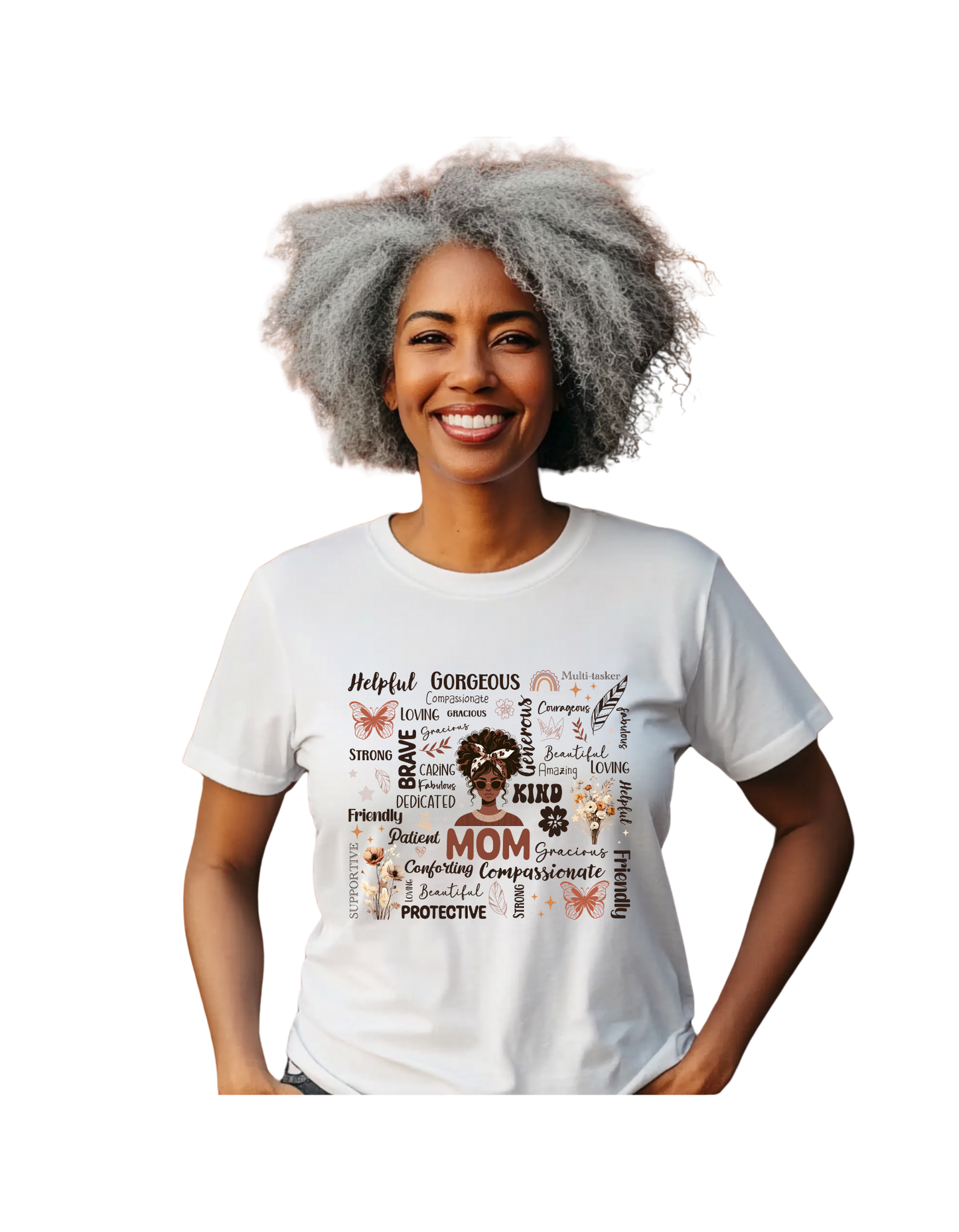 Afro Mom Word Cloud T-Shirt – Mother's Day Gift