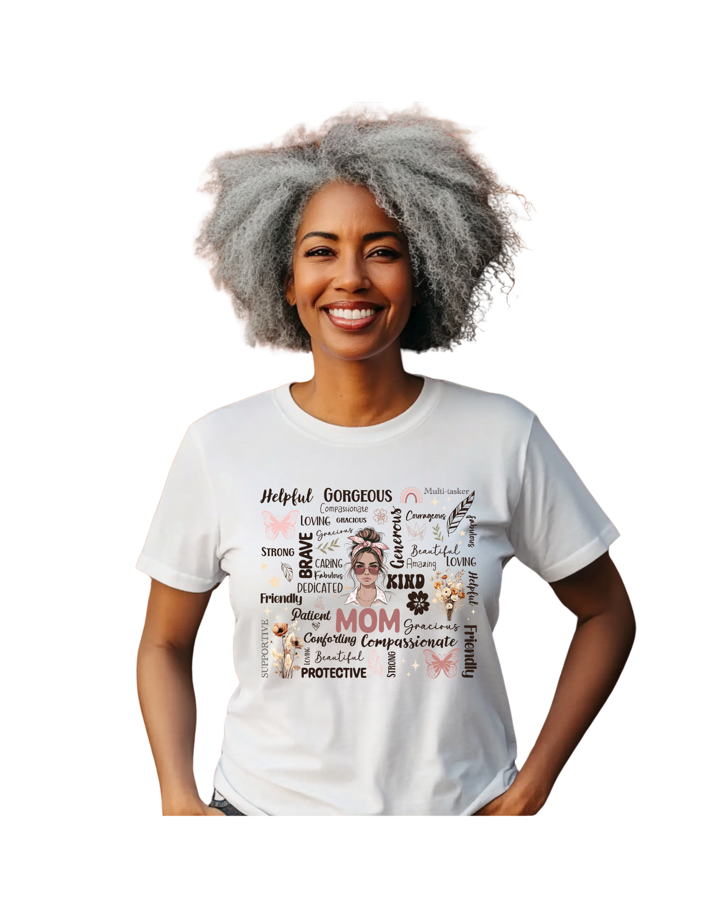 Afro Mom Word Cloud T-Shirt – Mother's Day Gift