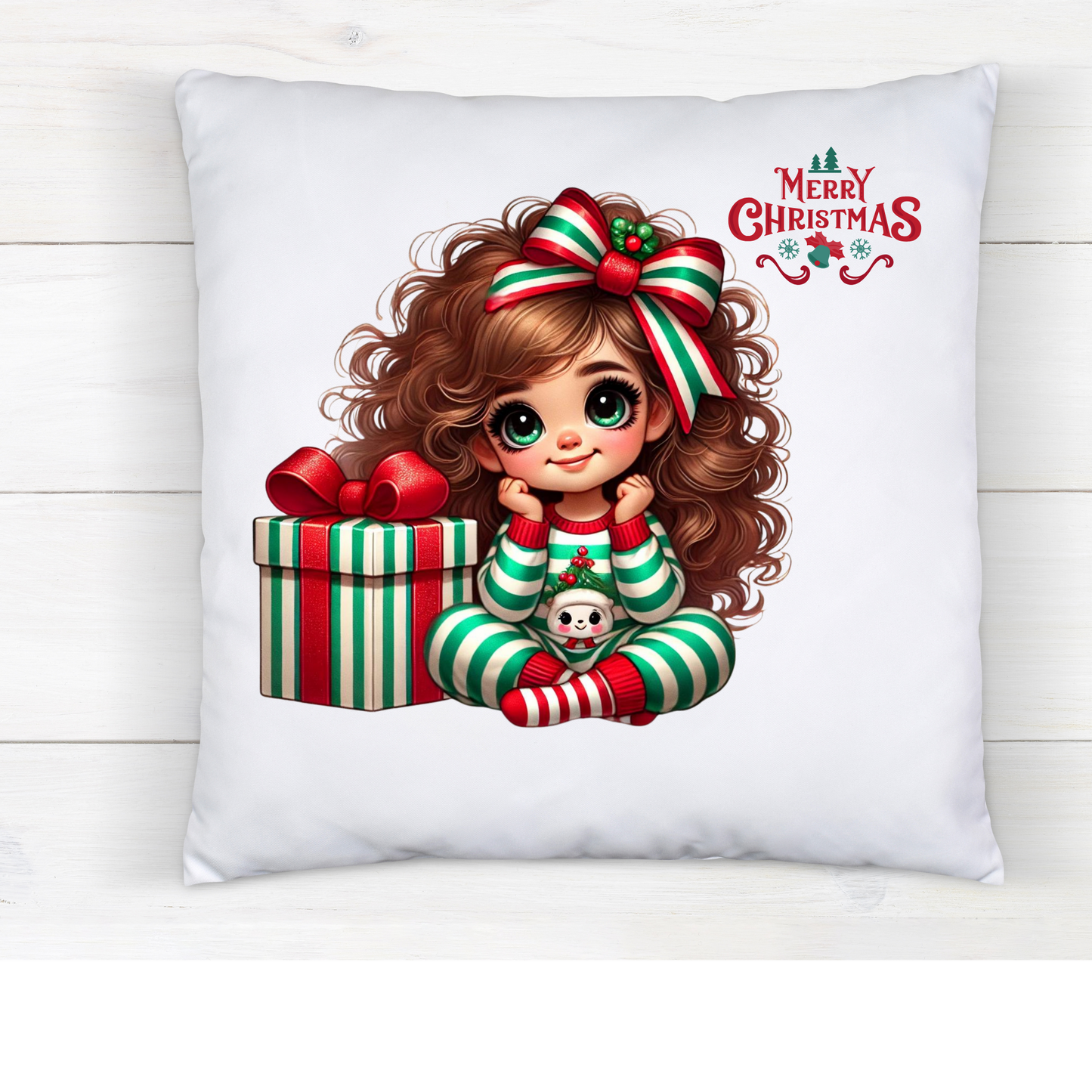 Christmas Girl Throw Pillow