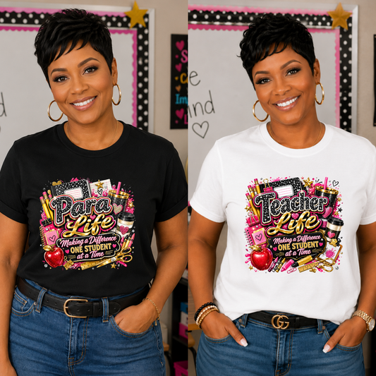 Teacher Life & Para Life Graphic Tee | Back-to-School Shirt
