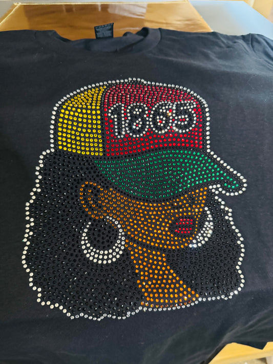Melanin 1865 Rhinestone Tee | Juneteenth Edition