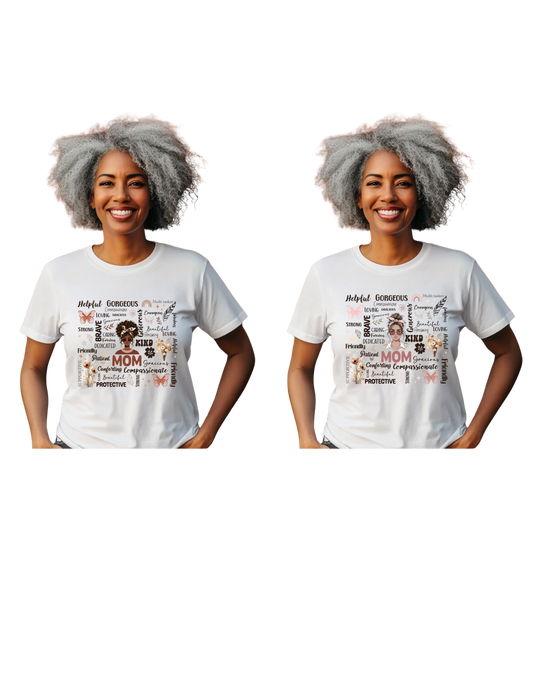 Afro Mom Word Cloud T-Shirt – Mother's Day Gift