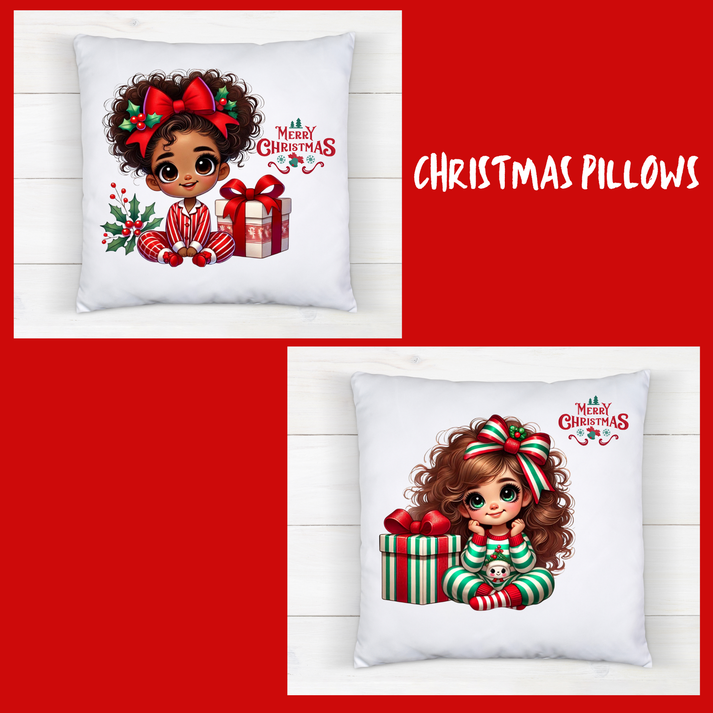 Christmas Girl Throw Pillow