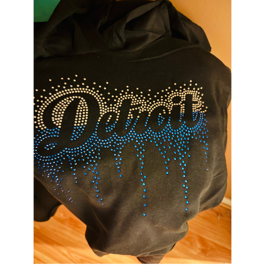 🧡 DETROIT RHINESTONE BLING SHIRT. SWEATSHIRT AND HOODIE 🧡