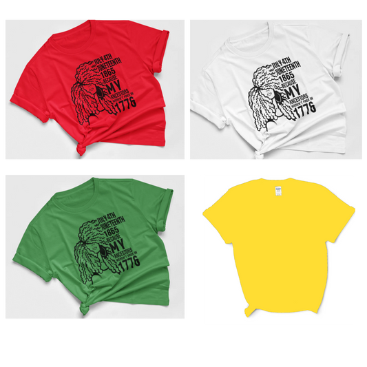 Juneteenth 1865 Tee – “My Ancestors Weren’t Free in 1776” – Bold Black History Shirt