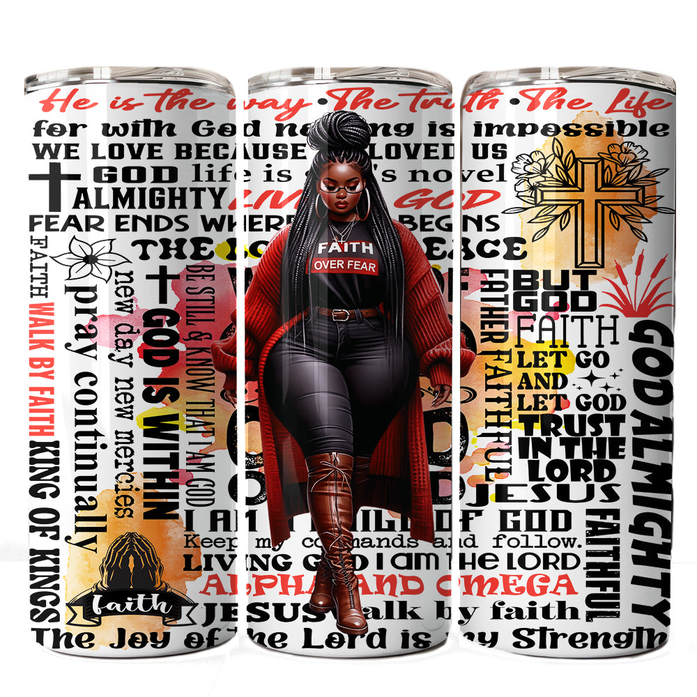 Faith Over Fear 20oz Tumbler – Inspirational Christian Design