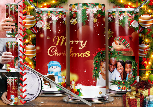 Christmas/ Holiday Tumblers/ Personalized Tumblers/Photo Tumblers/Picture Tumbler/ 20oz / Stainless Steel