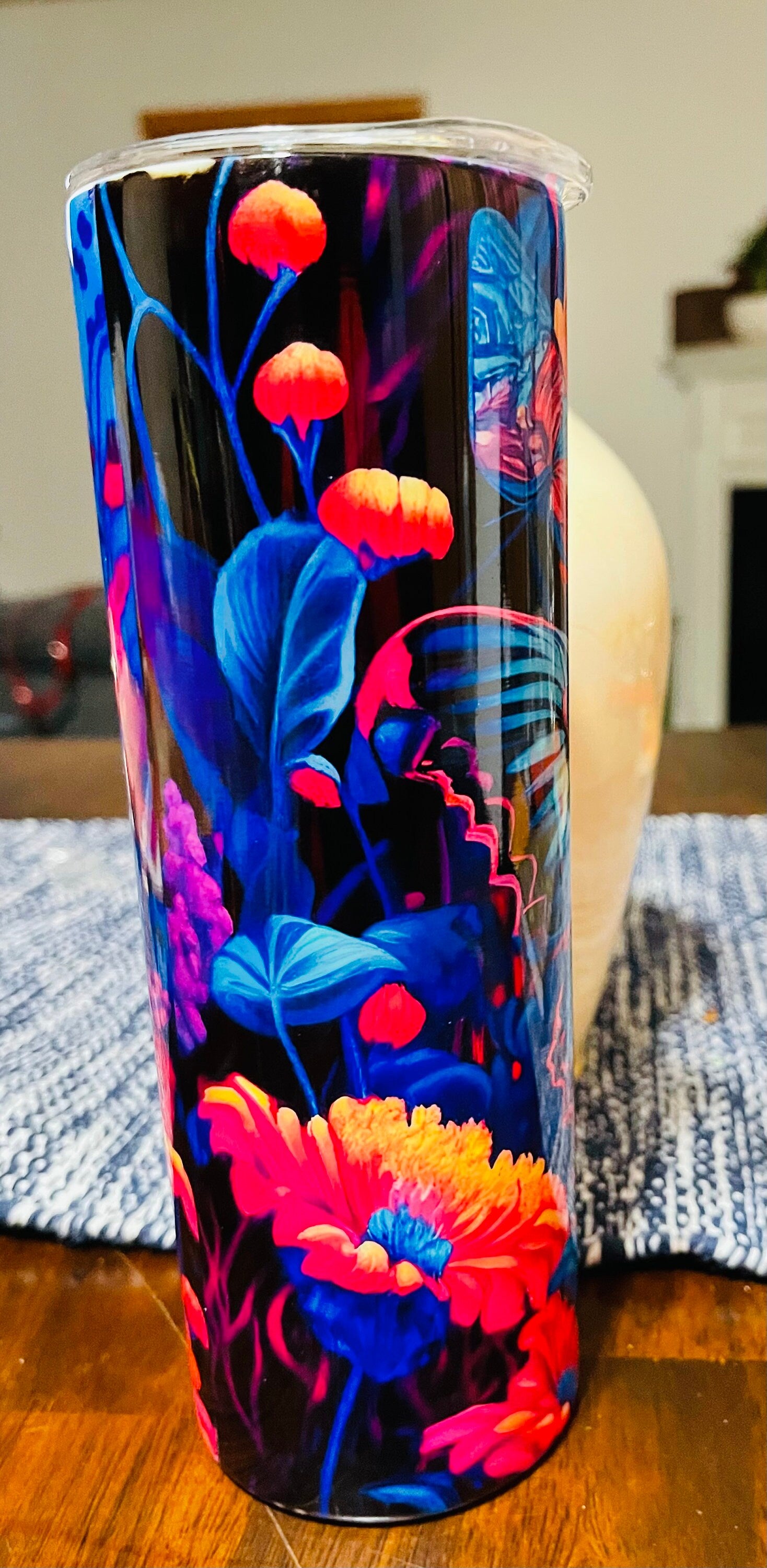 Whimsical Wings: Butterfly Tumbler - Embrace Beauty on the Go-20oz-Stainless Steel-Purple-Colorful