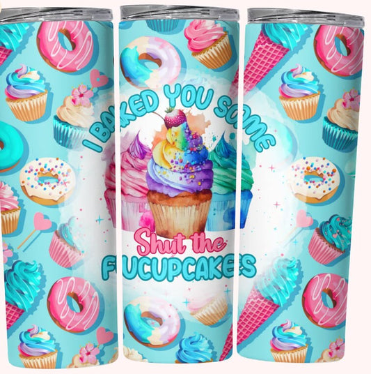 Cupcake Craze: Whimsical Tumbler for Treats-The Fucupcakes Sarcastic Tumbler