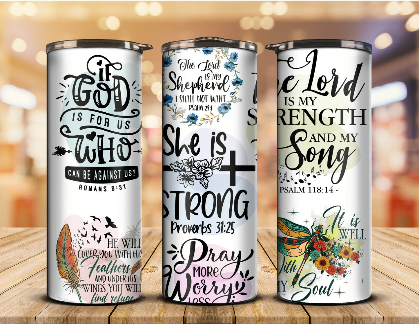 SHE IS STRONG: Bible-Inspired Tumbler for Daily Positivity! Gift-Women-God-Christian-