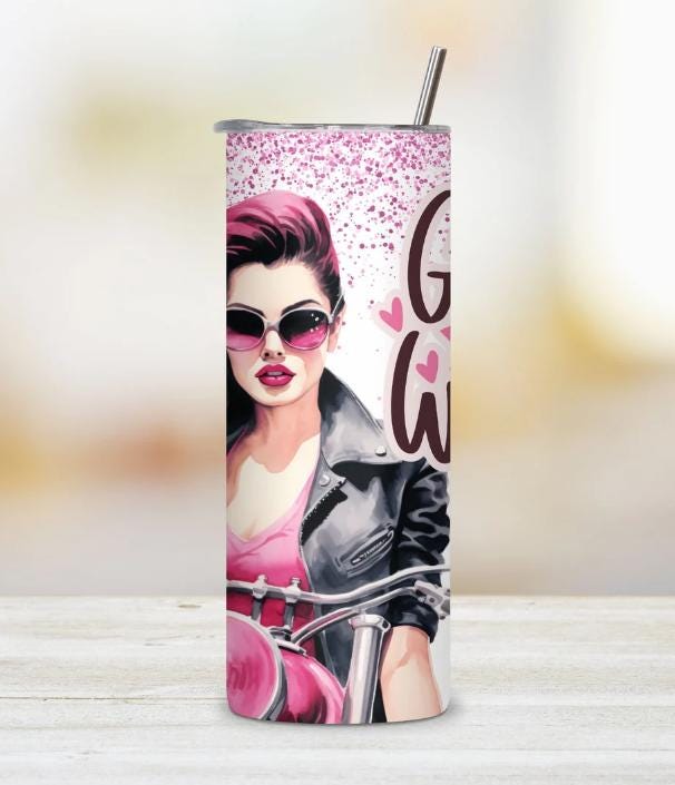 Girls Run The World- Glamorous Fashionista Tumbler - Chic Drinkware with Edgy Female Design - Perfect Gift for Style Lovers