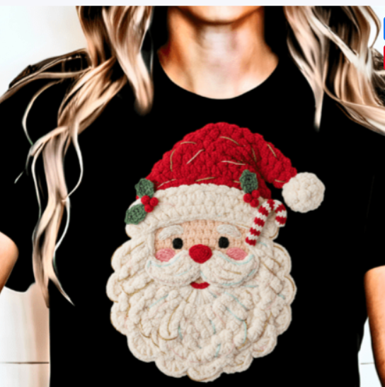 FAUX YARN SANTA TEE|SWEATSHIRT